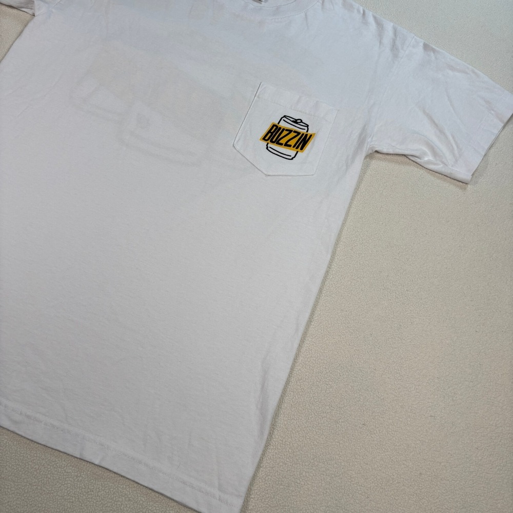 Bayside Heavyweight Beer Buzz T-Shirt Men's M White Preshrunk Cotton Made in USA - Picture 5 of 13